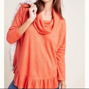 Anthropologie Maeve Addie Ruffled Hacci Pullover Sweater